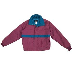 Vintage 80s Woolrich Puffer Ski Jacket Made in USA Size Mens L Colorblock